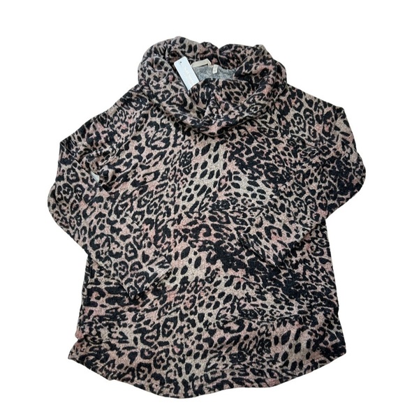 Soft Surroundings Large Felina Animal Print Tunic Sweater Cowl New - Picture 3 of 9